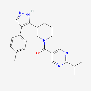 [3-[4-(4-methylphenyl)-1H-pyrazol-5-yl]piperidin-1-yl]-(2-propan-2-ylpyrimidin-5-yl)methanone