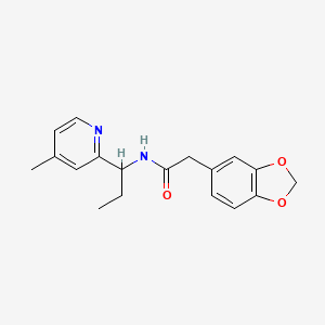 2-(1,3-benzodioxol-5-yl)-N-[1-(4-methylpyridin-2-yl)propyl]acetamide