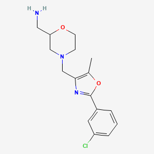 molecular formula C16H20ClN3O2 B5951317 [(4-{[2-(3-chlorophenyl)-5-methyl-1,3-oxazol-4-yl]methyl}-2-morpholinyl)methyl]amine hydrochloride 