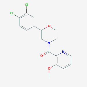 molecular formula C17H16Cl2N2O3 B5951342 2-(3,4-dichlorophenyl)-4-[(3-methoxypyridin-2-yl)carbonyl]morpholine 