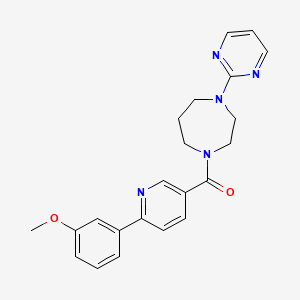 molecular formula C22H23N5O2 B5951401 1-{[6-(3-methoxyphenyl)pyridin-3-yl]carbonyl}-4-pyrimidin-2-yl-1,4-diazepane 