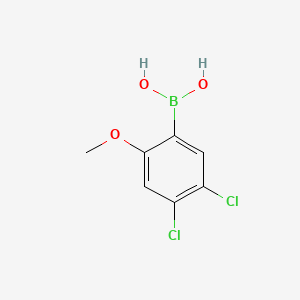 molecular formula C7H7BCl2O3 B595142 4,5-二氯-2-甲氧基苯硼酸 CAS No. 1256354-93-4
