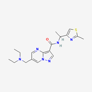 6-[(diethylamino)methyl]-N-[1-(2-methyl-1,3-thiazol-4-yl)ethyl]pyrazolo[1,5-a]pyrimidine-3-carboxamide