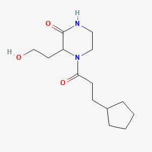 4-(3-cyclopentylpropanoyl)-3-(2-hydroxyethyl)piperazin-2-one