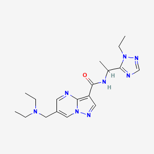 6-[(diethylamino)methyl]-N-[1-(1-ethyl-1H-1,2,4-triazol-5-yl)ethyl]pyrazolo[1,5-a]pyrimidine-3-carboxamide