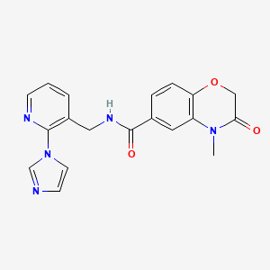 molecular formula C19H17N5O3 B5951461 N-{[2-(1H-imidazol-1-yl)pyridin-3-yl]methyl}-4-methyl-3-oxo-3,4-dihydro-2H-1,4-benzoxazine-6-carboxamide 