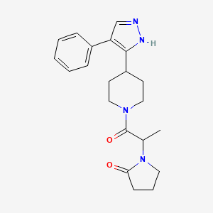 1-{1-methyl-2-oxo-2-[4-(4-phenyl-1H-pyrazol-5-yl)piperidin-1-yl]ethyl}pyrrolidin-2-one