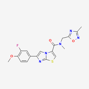 6-(3-fluoro-4-methoxyphenyl)-N-methyl-N-[(3-methyl-1,2,4-oxadiazol-5-yl)methyl]imidazo[2,1-b][1,3]thiazole-3-carboxamide