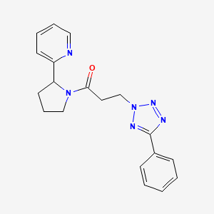 molecular formula C19H20N6O B5951547 2-{1-[3-(5-phenyl-2H-tetrazol-2-yl)propanoyl]pyrrolidin-2-yl}pyridine 