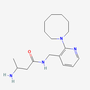 3-amino-N-[(2-azocan-1-ylpyridin-3-yl)methyl]butanamide