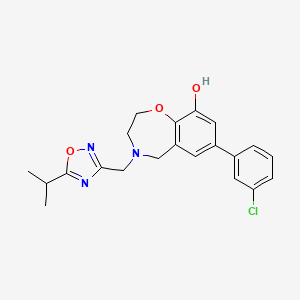 7-(3-chlorophenyl)-4-[(5-isopropyl-1,2,4-oxadiazol-3-yl)methyl]-2,3,4,5-tetrahydro-1,4-benzoxazepin-9-ol