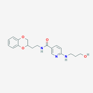 N-[2-(2,3-dihydro-1,4-benzodioxin-2-yl)ethyl]-6-[(3-hydroxypropyl)amino]nicotinamide