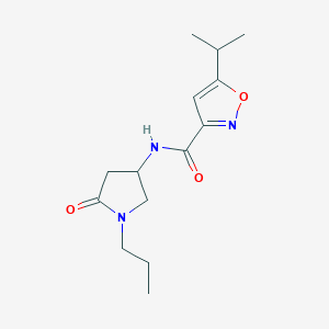 molecular formula C14H21N3O3 B5951579 5-isopropyl-N-(5-oxo-1-propylpyrrolidin-3-yl)isoxazole-3-carboxamide 