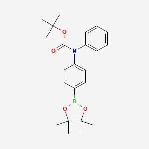 molecular formula C23H30BNO4 B595158 tert-Butyl phenyl(4-(4,4,5,5-tetramethyl-1,3,2-dioxaborolan-2-yl)phenyl)carbamate CAS No. 1218791-29-7