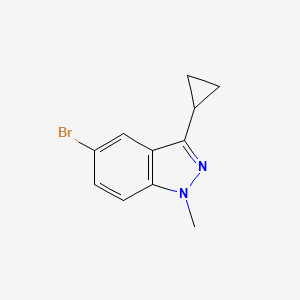 molecular formula C11H11BrN2 B595159 5-Bromo-3-cyclopropyl-1-methyl-1H-indazole CAS No. 1311197-79-1