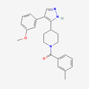 [4-[4-(3-methoxyphenyl)-1H-pyrazol-5-yl]piperidin-1-yl]-(3-methylphenyl)methanone