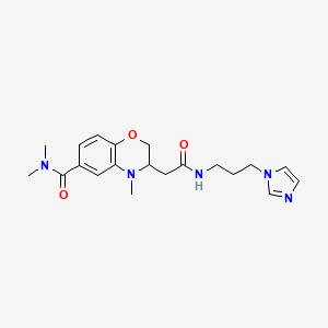 3-(2-{[3-(1H-imidazol-1-yl)propyl]amino}-2-oxoethyl)-N,N,4-trimethyl-3,4-dihydro-2H-1,4-benzoxazine-6-carboxamide