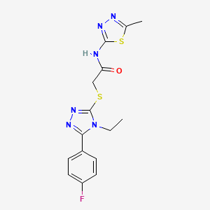 2-{[4-ethyl-5-(4-fluorophenyl)-4H-1,2,4-triazol-3-yl]sulfanyl}-N-(5-methyl-1,3,4-thiadiazol-2-yl)acetamide