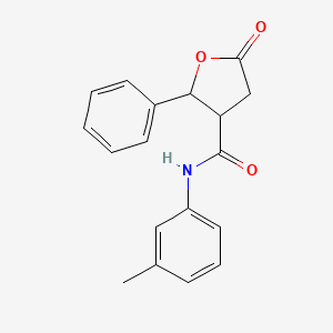 molecular formula C18H17NO3 B5951641 N-(3-methylphenyl)-5-oxo-2-phenyloxolane-3-carboxamide 