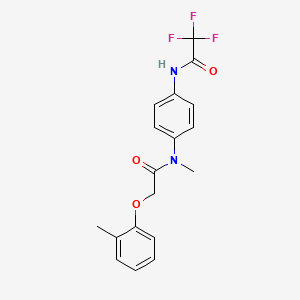 molecular formula C18H17F3N2O3 B5951647 2,2,2-trifluoro-N-[4-[methyl-[2-(2-methylphenoxy)acetyl]amino]phenyl]acetamide 