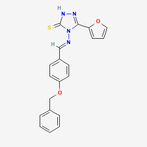 4-({(E)-[4-(benzyloxy)phenyl]methylidene}amino)-5-(2-furyl)-4H-1,2,4-triazole-3-thiol