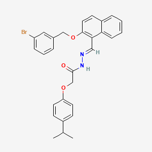 N-[(E)-[2-[(3-bromophenyl)methoxy]naphthalen-1-yl]methylideneamino]-2-(4-propan-2-ylphenoxy)acetamide