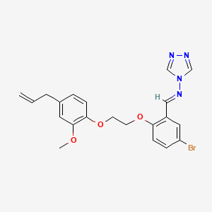 molecular formula C21H21BrN4O3 B5951666 (E)-1-[5-bromo-2-[2-(2-methoxy-4-prop-2-enylphenoxy)ethoxy]phenyl]-N-(1,2,4-triazol-4-yl)methanimine 