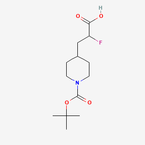 molecular formula C13H22FNO4 B595167 3-{1-[(Tert-butoxy)carbonyl]piperidin-4-yl}-2-fluoropropanoic acid CAS No. 1268519-63-6