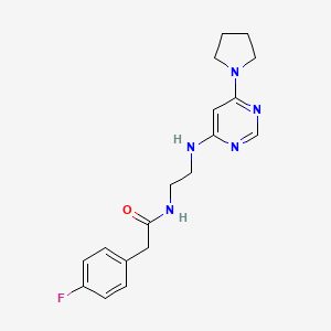 2-(4-fluorophenyl)-N-(2-{[6-(1-pyrrolidinyl)-4-pyrimidinyl]amino}ethyl)acetamide