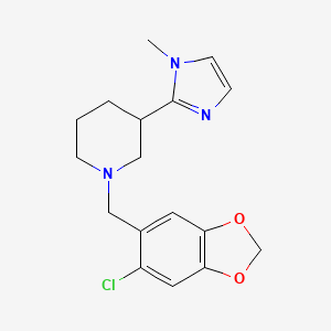 molecular formula C17H20ClN3O2 B5951738 1-[(6-chloro-1,3-benzodioxol-5-yl)methyl]-3-(1-methyl-1H-imidazol-2-yl)piperidine 