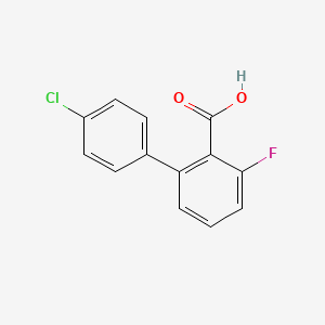 molecular formula C13H8ClFO2 B595174 2-(4-Chlorophenyl)-6-fluorobenzoic acid CAS No. 1261921-07-6