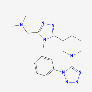 N,N-dimethyl-1-{4-methyl-5-[1-(1-phenyl-1H-tetrazol-5-yl)piperidin-3-yl]-4H-1,2,4-triazol-3-yl}methanamine