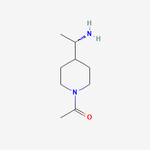 molecular formula C9H18N2O B595177 Ethanone, 1-[4-[(1S)-1-aminoethyl]-1-piperidinyl]- CAS No. 1268521-17-0