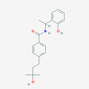 4-(3-hydroxy-3-methylbutyl)-N-[1-(2-hydroxyphenyl)ethyl]benzamide