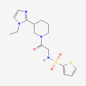 molecular formula C16H22N4O3S2 B5951800 N-{2-[3-(1-ethyl-1H-imidazol-2-yl)-1-piperidinyl]-2-oxoethyl}-2-thiophenesulfonamide 