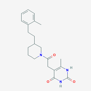 molecular formula C21H27N3O3 B5951824 6-methyl-5-(2-{3-[2-(2-methylphenyl)ethyl]-1-piperidinyl}-2-oxoethyl)-2,4(1H,3H)-pyrimidinedione 