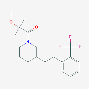 molecular formula C19H26F3NO2 B5951829 1-(2-methoxy-2-methylpropanoyl)-3-{2-[2-(trifluoromethyl)phenyl]ethyl}piperidine 