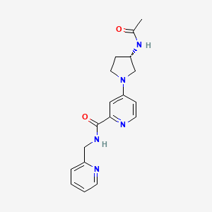 4-[(3S)-3-acetamidopyrrolidin-1-yl]-N-(pyridin-2-ylmethyl)pyridine-2-carboxamide