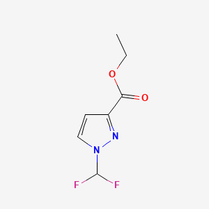 molecular formula C7H8F2N2O2 B595185 ethyl 1-(difluoromethyl)-1H-pyrazole-3-carboxylate CAS No. 1245772-26-2