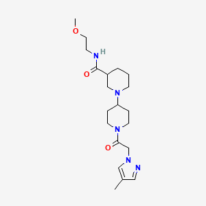 N-(2-methoxyethyl)-1'-[(4-methyl-1H-pyrazol-1-yl)acetyl]-1,4'-bipiperidine-3-carboxamide