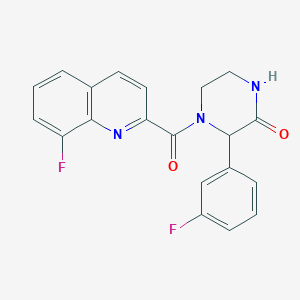 molecular formula C20H15F2N3O2 B5951857 3-(3-fluorophenyl)-4-[(8-fluoro-2-quinolinyl)carbonyl]-2-piperazinone 