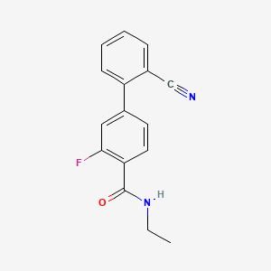 molecular formula C16H13FN2O B595186 4-(2-氰基苯基)-N-乙基-2-氟苯甲酰胺 CAS No. 1365272-25-8