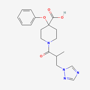 1-[2-methyl-3-(1H-1,2,4-triazol-1-yl)propanoyl]-4-phenoxypiperidine-4-carboxylic acid