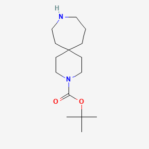 molecular formula C15H28N2O2 B595188 tert-Butyl 3,9-diazaspiro[5.6]dodecane-3-carboxylate CAS No. 1256643-27-2