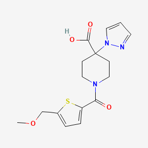 1-{[5-(methoxymethyl)-2-thienyl]carbonyl}-4-(1H-pyrazol-1-yl)piperidine-4-carboxylic acid