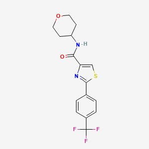 N-(tetrahydro-2H-pyran-4-yl)-2-[4-(trifluoromethyl)phenyl]-1,3-thiazole-4-carboxamide