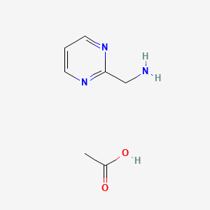 molecular formula C7H11N3O2 B595191 Pyrimidin-2-ylmethanamine acetate CAS No. 1246834-64-9