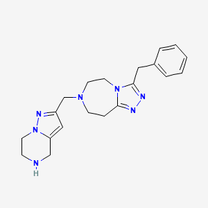 3-benzyl-7-(4,5,6,7-tetrahydropyrazolo[1,5-a]pyrazin-2-ylmethyl)-6,7,8,9-tetrahydro-5H-[1,2,4]triazolo[4,3-d][1,4]diazepine dihydrochloride