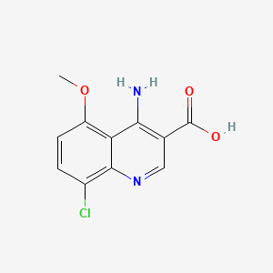 molecular formula C11H9ClN2O3 B595193 4-Amino-8-chloro-5-methoxyquinoline-3-carboxylic acid CAS No. 1242260-27-0
