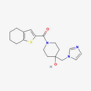 molecular formula C18H23N3O2S B5951940 4-(1H-imidazol-1-ylmethyl)-1-(4,5,6,7-tetrahydro-1-benzothien-2-ylcarbonyl)-4-piperidinol 